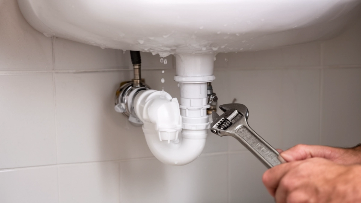 montaż syfonu do umywalki