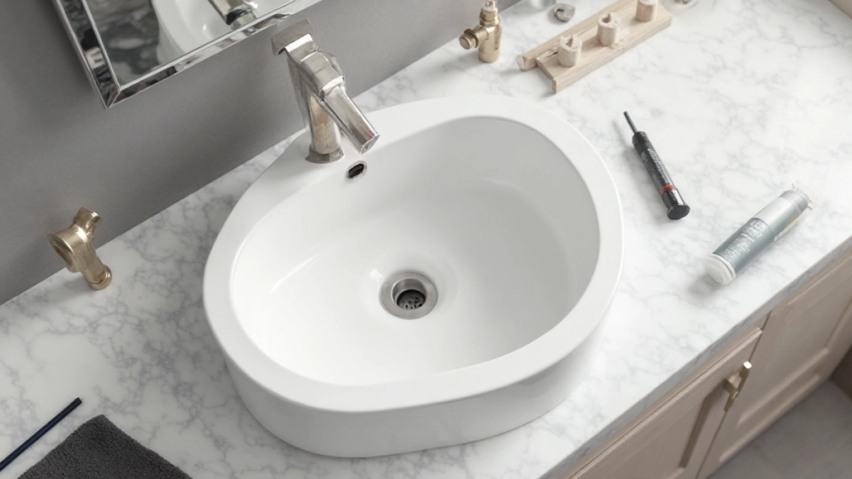 Montaż umywalki nablatowej