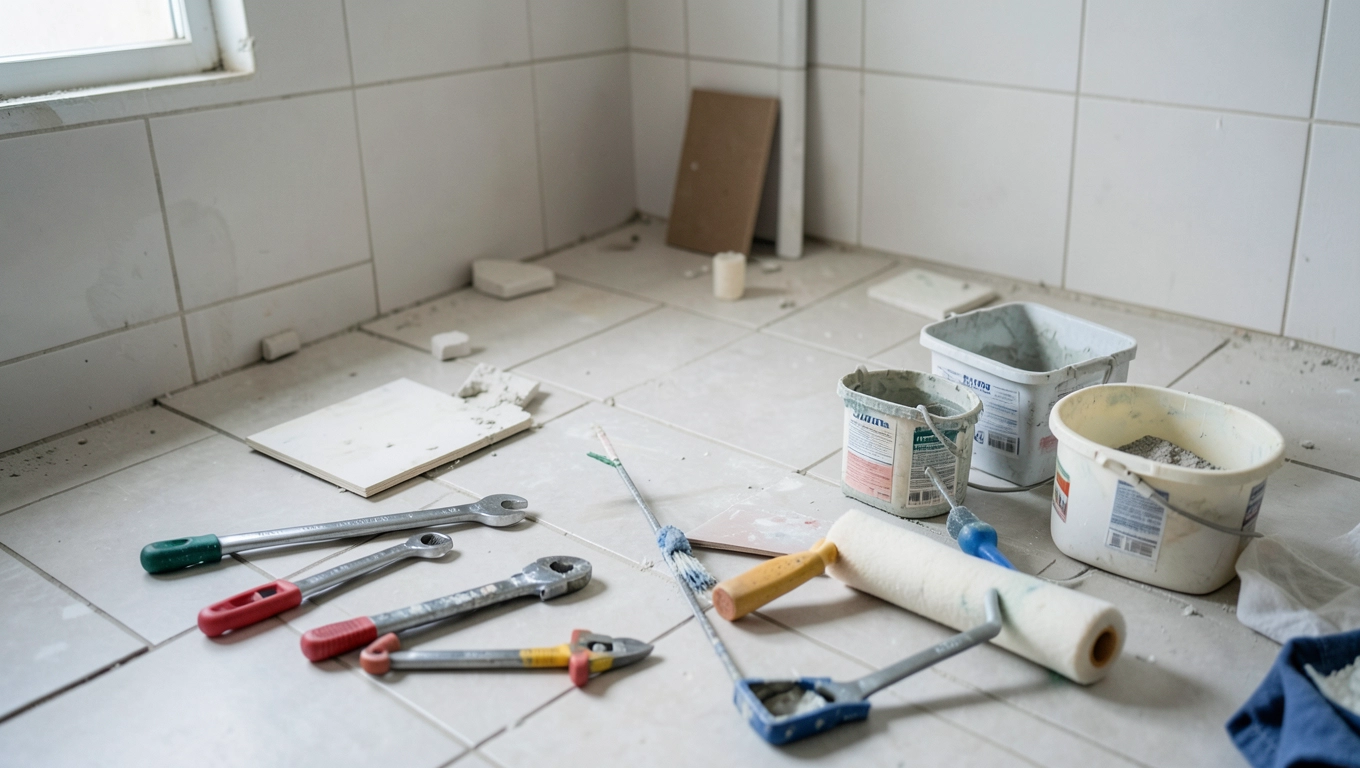 Robocizna przy remoncie łazienki 5m²