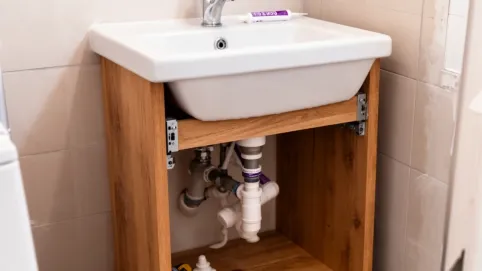 Montaż umywalki na szafce stojącej