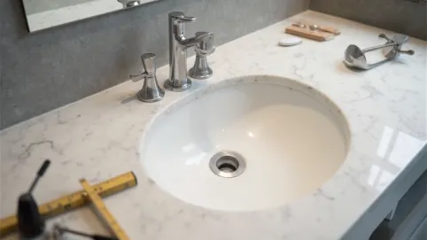 montaż umywalki podblatowej