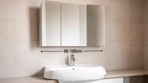 Na jakiej wysokości szafka z lustrem nad umywalką